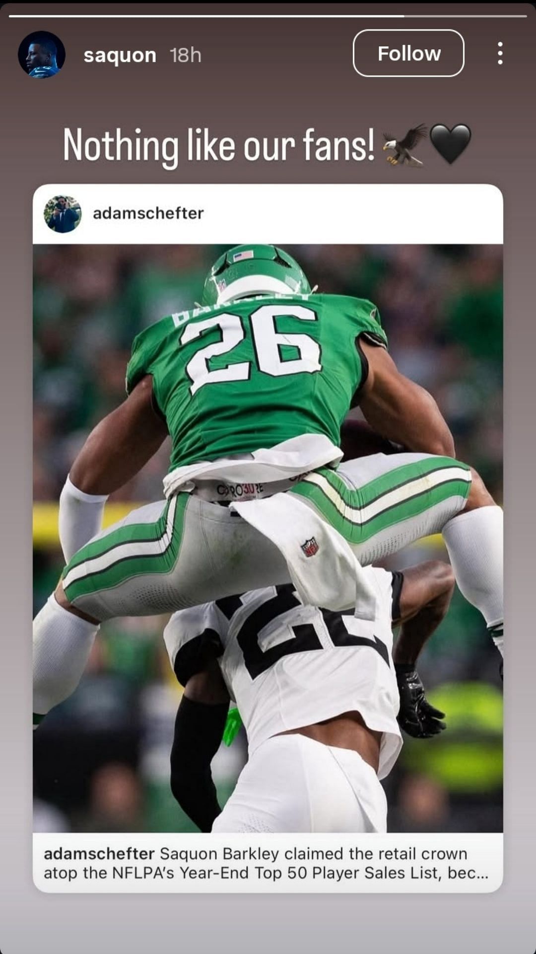 Saquon Barkley sends 4-word message after Eagles RB claims retail crown as NFLPA’s top-selling player